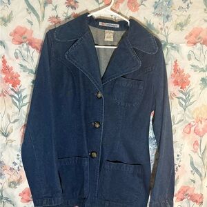 Vintage Stylish Dark Blue Jean Jacket